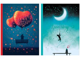 Бизнес-блокнот А6 80л. BG "Love story", матовая ламинация, тиснение фольгой