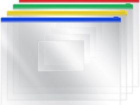 Папка-конверт на молнии, A5, 120мкм, прозрачная