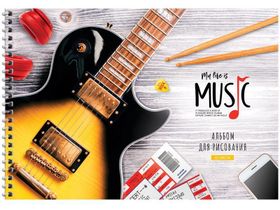 Альбом для рисования 32л., А4, на гребне ArtSpace "Увлечения. Life is music"