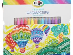 Фломастеры Гамма "Классические", 18цв., смываемые, картон. упак., европодвес