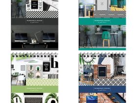 Блокнот А6 80л. на гребне ArtSpace "Офис. Workspace design", глянц. ламинация, твердая обложка