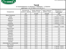 Грузоперевозки Хабаровск - о.Сахалин