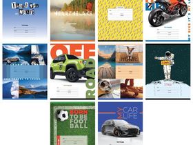 Тетрадь 12л., клетка BG "Mix-10. Мальчики", 10 дизайнов