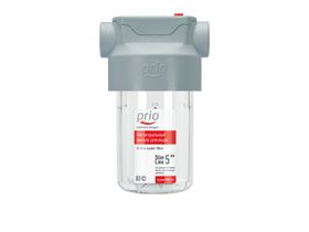 AU120 Прозрачный корпус, кнопка сброса давления, картридж PP 5” 1/2”, латунные вставки , Магистральная механика