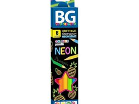 Карандаши цветные BG "Neon", 06цв., круглые, 3.0мм, европодвес