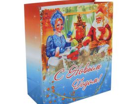 Пакет бумажный [28*34*08] "Новогоднее чаепитие"