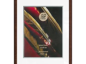 Фоторамка Радуга [21*30] пластик, дуб, со стеклом [рамка для фотографий, грамот, дипломов, сертификатов, рисунков, рукоделия 21х29,7/21х30/А4]