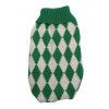 Свитер рХS спинка = 20см LMK-H105 зеленый в белый ромбик LION