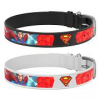 Ошейник для собак кожаный = 1,2*20-28см Супермен QR-паспорт белый WauDog Коллар/Collar