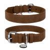 Ошейник для собак из искусст. кожи WAUDOG Eco с QR паспортом = 25мм*38-49см коричневый Коллар/Collar