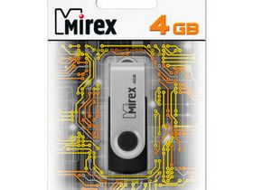 Память USB2.0 Flash DRIVE  4Gb [Mirex Swivel] Black