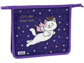 Папка для тетрадей 2 отделения, А5, ArtSpace "Cat", пластик, на молнии