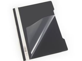 Папка-скоросшиватель пластик. Durable, А4, 180мкм, черная с прозр. верхом