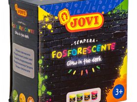 Гуашь JOVI, 04 цвета, 55мл, светящаяся в темноте, картонная коробка