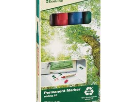 Набор перманентных маркеров Edding "ECO E-22/4S" 04цв., скошенный, 1,0-5,0мм, картон