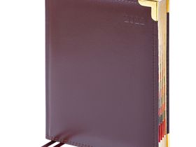 Ежедневник датированный 2022г., А6, 184л., кожа, Delucci, гладкая кожа, зол. срез, коричневый