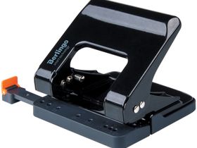 Дырокол энергосберегающий Berlingo "Smart Technology" 25л, металлический, фиксатор, линейка, черный