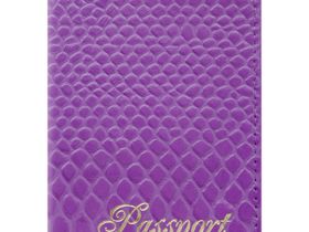 Обложка для паспорта OfficeSpace "Питон" кожа, сирень