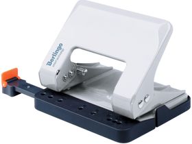 Дырокол энергосберегающий Berlingo "Smart Technology" 15л, металлический, фиксатор, линейка, белый