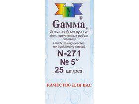 Иглы для шитья ручные Gamma N-271, 12см, 25шт. в конверте