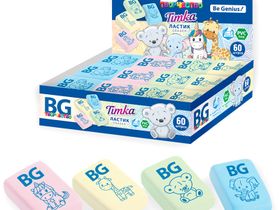 Ластик BG "Timka", прямоугольный, термопластичная резина, ассорти, 28*18*10мм