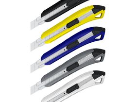 Нож канцелярский 18мм Berlingo "Razzor 200", auto-lock, металл.направл., ассорти, европодвес