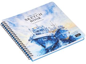 Скетчбук для акварели 20л. 190*190 на гребне Greenwich Line "Navy ships", 200 г/м2