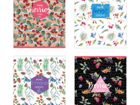 Тетрадь 80л., А5, клетка BG "Wild berries", выбор. лак