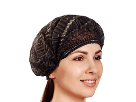 Шапочка-берет "Шарлотка" медицинская, из нетканых материалов, нестерильная, одноразовая на резинке "Чистовье" черная, 50 шт/упаковка, Россия (Акционерное общество "Чистовье") 603-208