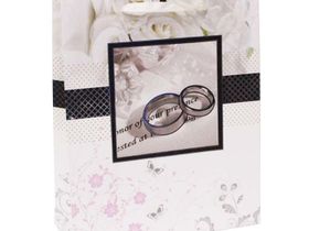 Пакет бумажный [26*32*10] "Кольца" с блеском