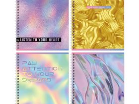 Тетрадь 48л., А5, клетка на гребне BG "Следуй за мечтой", матовая ламинация, металлизация