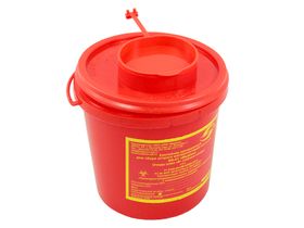 Емкость-контейнер МК-01-"МедКом" класса В, 1 л для сбора острого инструментария, круглый, одноразовый, Россия (НПФ "МедКом")