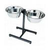 Подставка + 2 миски металлические = 2*0,9л регулируемая квадратная черный Зооник