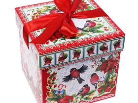 Коробка сборная с лентой [14*14*14] "Кубик"