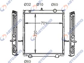 Радиатор охлаждения двигателя ISUZU GIGA CXG23, CXM81, CYZ23, CYZ81, CYY,CYJ, EXD, EXR IS-0060-54