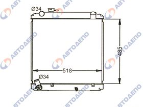 Радиатор охлаждения двигателя. TOYOTA DYNA, TOYOACE LY211, LY201, LY202, LY212 TO-0384-48-MT-K