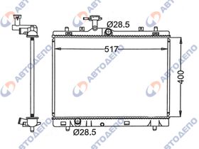Радиатор охлаждения двигателя. SUZUKI SWIFT, MITSUBISHI DELIKA D2 MA15S, AZG41, ZC72S, FZ, ZC32S SUZ-0069-16-MT