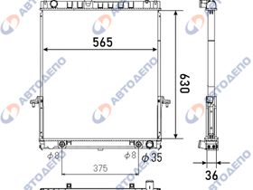 Радиатор охлаждения двигателя. NISSAN PATROL Y61 NI-0127-36-K