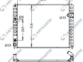 Радиатор охлаждения двигателя. NISSAN, INFINITI SKYLINE, FX35, FX37, FX50 J50, S51 NI-0245-26-K