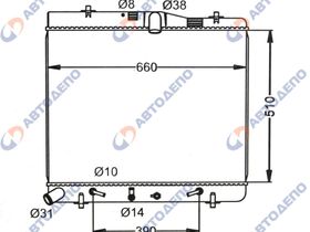 Радиатор охлаждения двигателя. TOYOTA HIACE, REGIUS ACE TRH200K, TRH200V, TRH214W, TRH219W TO-0604-36-AT-K