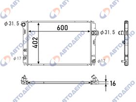 Радиатор охлаждения двигателя. TOYOTA PRIUC C (AQUA) NHP10 TO-0662-16-K