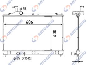Радиатор охлаждения двигателя. MITSUBISHI OUTLANDER GF7W, GF8W, GG2W, GS, ZJ MI-0198-16-K