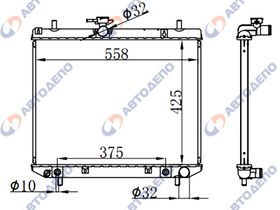 Радиатор охлаждения двигателя. DAIHATSU, TOYOTA CAMI, TERIOS, LITE ACE, AVANZA, TOWN ACE J102, J122, S402M, J102E, J102G, J122G, F601, F602, F651, F652, S402U DA-0023-16-K