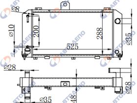 Радиатор охлаждения двигателя. TOYOTA TOWNACE, LITE ACE, MASTER ACE SURF CR30, CR36V, CR31, CR30G, CM40 TO-0519-48-AT-K