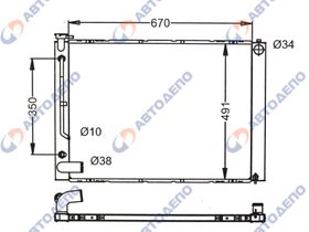 Радиатор охлаждения двигателя. TOYOTA, LEXUS HARRIER, RX MCU35 TO-0345-22-AT