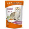 КэтЛанч/Cat Lunch пауч корм для кошек Кусочки в желе Говядина и Кролик = 85г*24