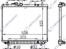 Радиатор охлаждения двигателя. DAIHATSU, TOYOTA TERIOS, CAMI, SPARKI J100G DA-0011-26-K