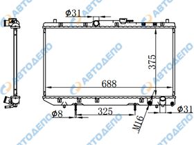 Радиатор охлаждения двигателя. TOYOTA CALDINA, CARINA, CORONA PREMIO CT190G, CT210 TO-0083-26-K