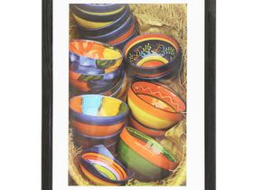 Фоторамка [21*30] дерево [7N] черный, со стеклом, с ножкой [рамка для фотографий, грамот, дипломов, сертификатов, рисунков, рукоделия 21х29,7/21х30/А4]