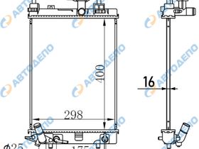 Радиатор охлаждения двигателя. DAIHATSU, SUBARU MIRA, MOVE, MOVE CONTE, PLEO, STELLA L275S, L285S, L175S, L185S, L575S, L585S, L275B, L275F, LA110F DA-0037-16-AT-K